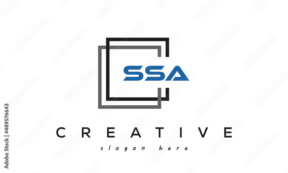 Wall mural ssa creative square frame three letters logo