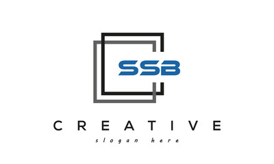 SSB creative square frame three letters logo