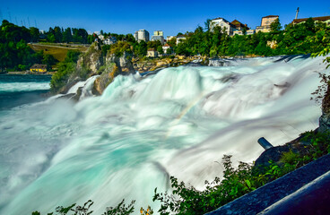 Long exposure shot of Europe biggest waterfall – Rheinfall.