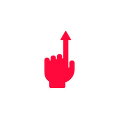 A hand pointing a finger in a direction sign. EPS-10. Vector illustration.