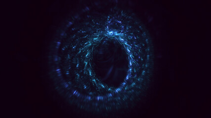 3D rendering abstract blue fractal light background