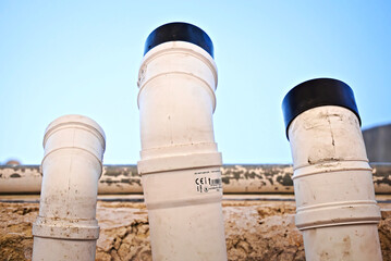 pipes on a construction site of a home under renovation