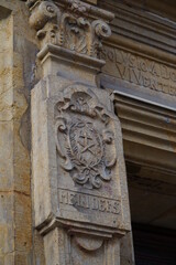 detail of the facade of a building in Bielefeld