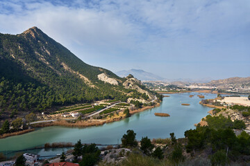 Fototapeta premium Panorámica del Embalse de Ojós (Blanca, Murcia)
