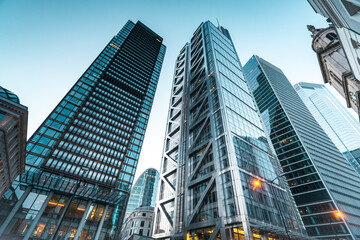 Naklejka premium Modern skyscrapers in the city of London