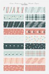 Cute Blue and Pink Washi Tapes for Scrapbook and Planner