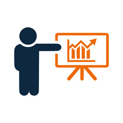 Analytics, statistics, presentation icon. Simple editable vector illustration.