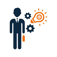 Creativity, business idea icon. Simple vector illustration isolated on a white background.