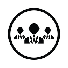 team, teamwork icon. Black vector graphics.