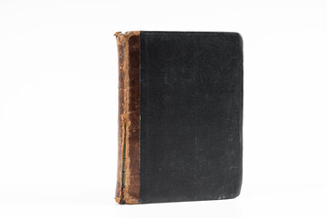 Worn leather book Cover isolated on white