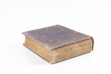 Worn leather book Cover isolated on white