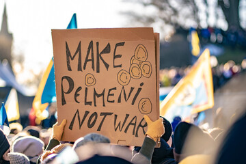 Protest sign at a peace protest