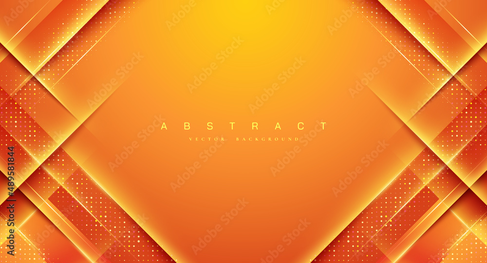 Poster abstract trendy orange background. modern background with prominent texture lines and halftone dots.