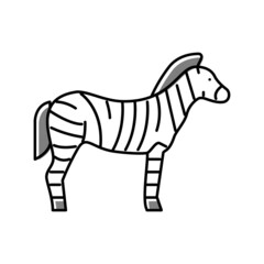 zebra animal in zoo color icon vector illustration