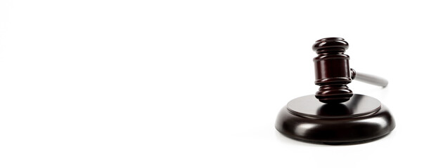 Judge's gavel on light background. Law concept. .With space to copy your text