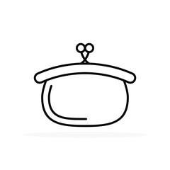 Purse icon. Linear purse sign. Vector illustration. Logo design element