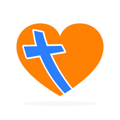 Obraz premium Church symbol. Christian cross icon. Black religion icon. Vector illustration