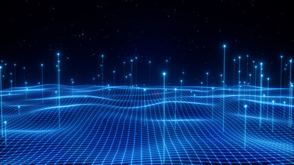 3D rendering big data technology background network creative map © WenPhoto