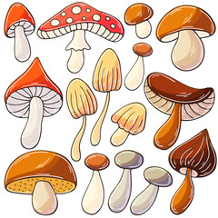 Autumn illustration in hand drawn style. Children's drawing