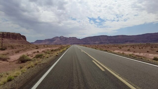Driving Plate Grand Canyon East Rim Vermilion Cliffs Highway 89A Northbound Multicam Set 03 Rear View Arizona Southwest USA