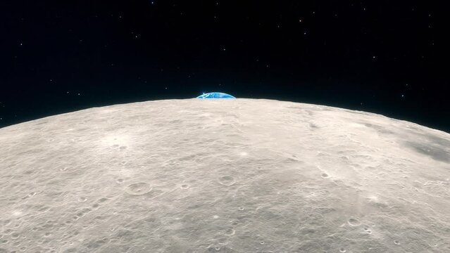Timelapse animation featuring a beautiful Earthrise seen tom the moon