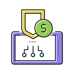 online banknig protection color icon vector illustration