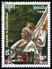 Postage stamp Cambodia 1990 Queen Isabella