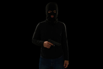 Masked thief using a weapon