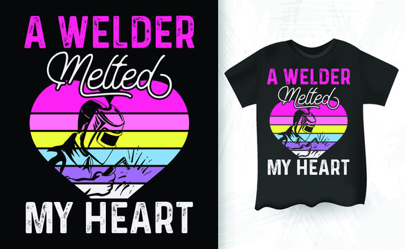 Welding  Welder Women Retro Vintage T-Shirt Design