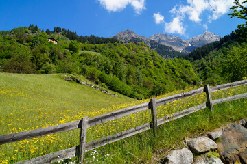 Fototapeta na wymiar breathtaking Italian Alps of the Partschins region of South Tyrol (Italy, South Tyrol, Merano)