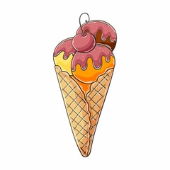 Illustration in hand draw style. Sweet dessert, graphic element for design