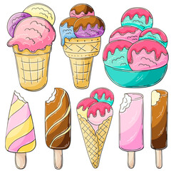 Illustration in hand draw style. Sweet dessert, graphic element for design