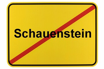 Illustration eines Ortsschildes der Stadt Schauenstein