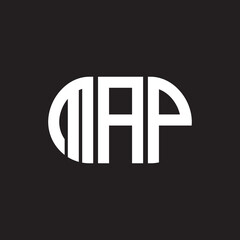 MAP letter logo design on black background. MAP creative initials letter logo concept. MAP letter design.