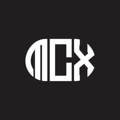 MCX letter logo design on black background. MCX creative initials letter logo concept. MCX letter design.