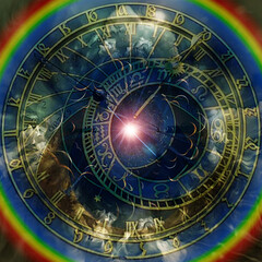 Zodiac clock collage