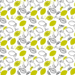 Seamless background, lemons.