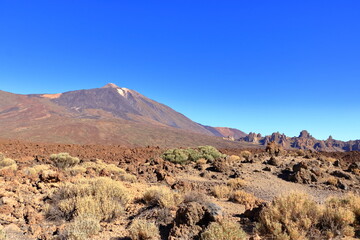 Panorama view on island of Tenerife to the volcano Pico del Teide