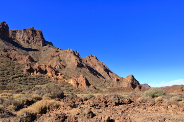 Fototapeta premium Teide National Park on Tenerife, with lava fields and the Teide volcano