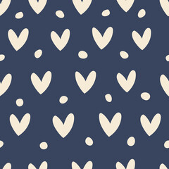 Simple seamless pattern with hearts. Two colors.