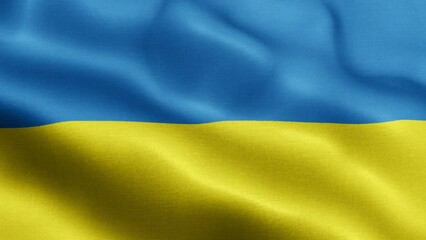 Seamlessly looping Ukraine flag waving 3d render animation walllpaper