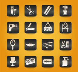 barbershop icon set