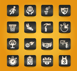 basketball icon set