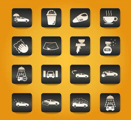 Car wash simply icons