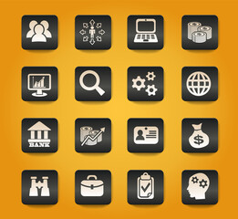 business management and human resources icon set