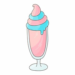 Illustration in hand draw style. Sweet dessert, graphic element for design