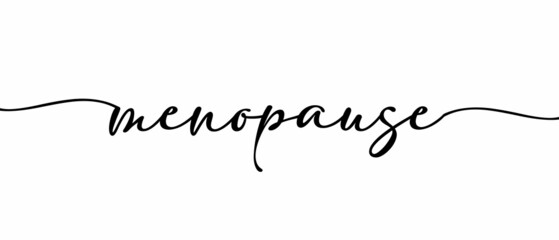 Menopause - Single word quotes Continuous one line calligraphy. Minimalistic handwriting with white background.