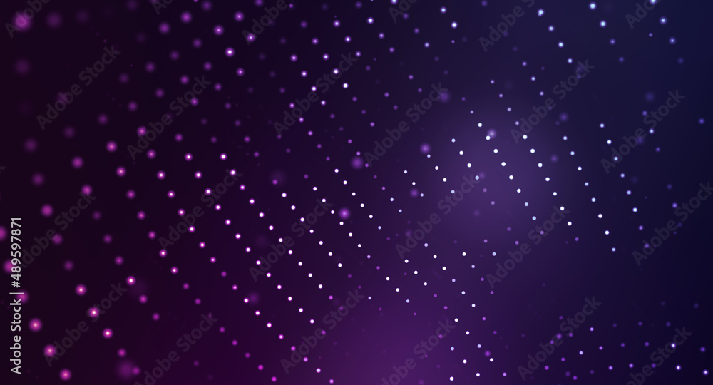 Canvas Prints abstract dots on gradient purple background.