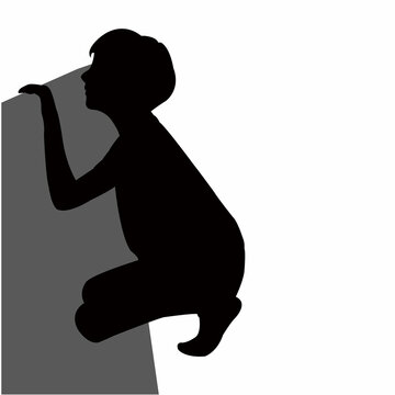 recommend clip art: a boy hiding body silhouette vector