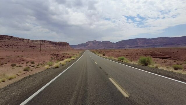 Driving Plate Grand Canyon East Rim Vermilion Cliffs Highway 89A Northbound Multicam Set 04 Rear View Arizona Southwest USA